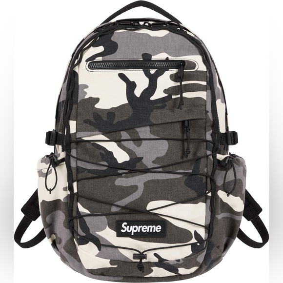 Supreme Backpack Snow Camo SS25 Water Resistant Cordura 28L Embossed Logo
